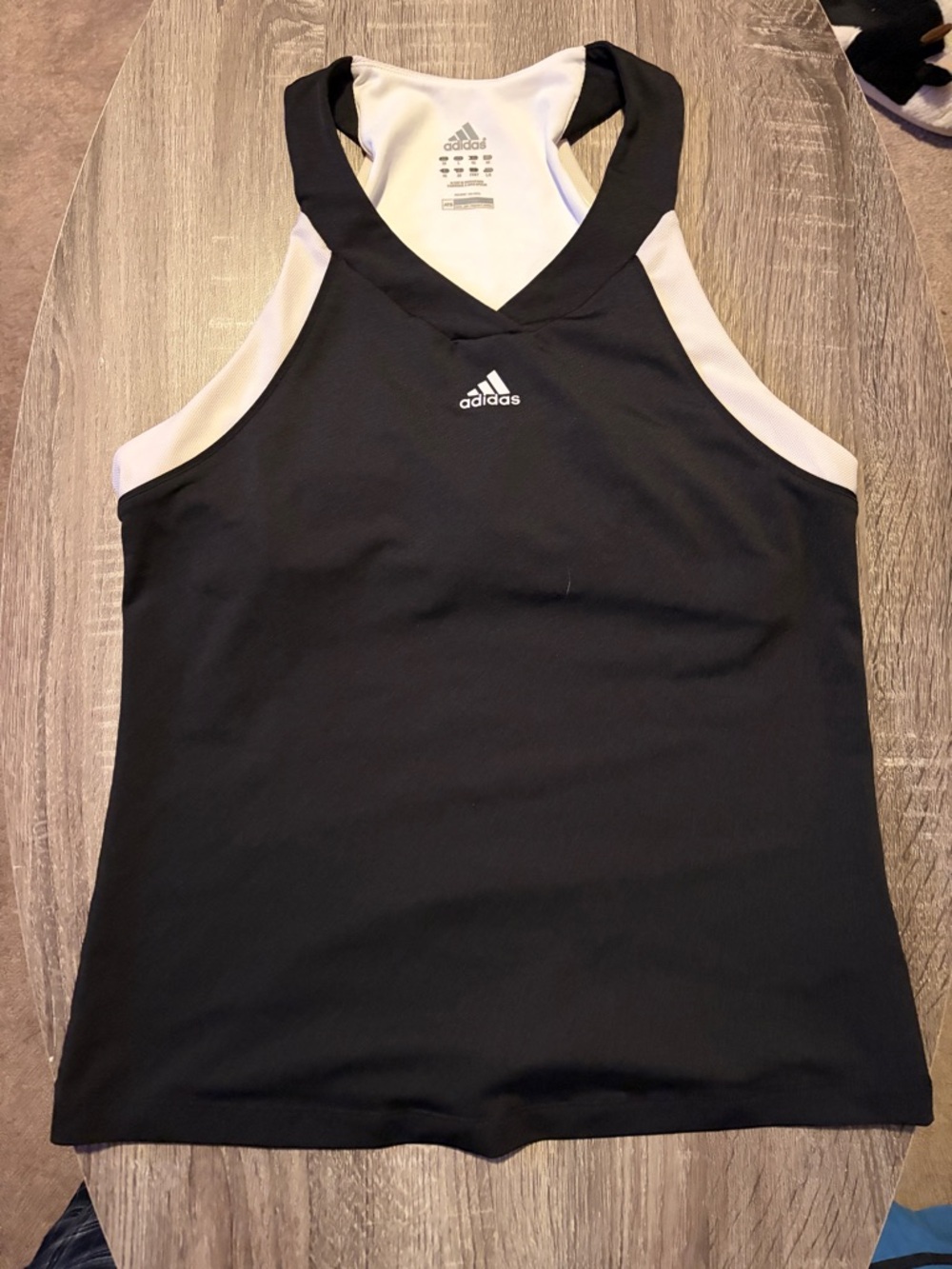 adidas Black and White Performance Racerback Tank